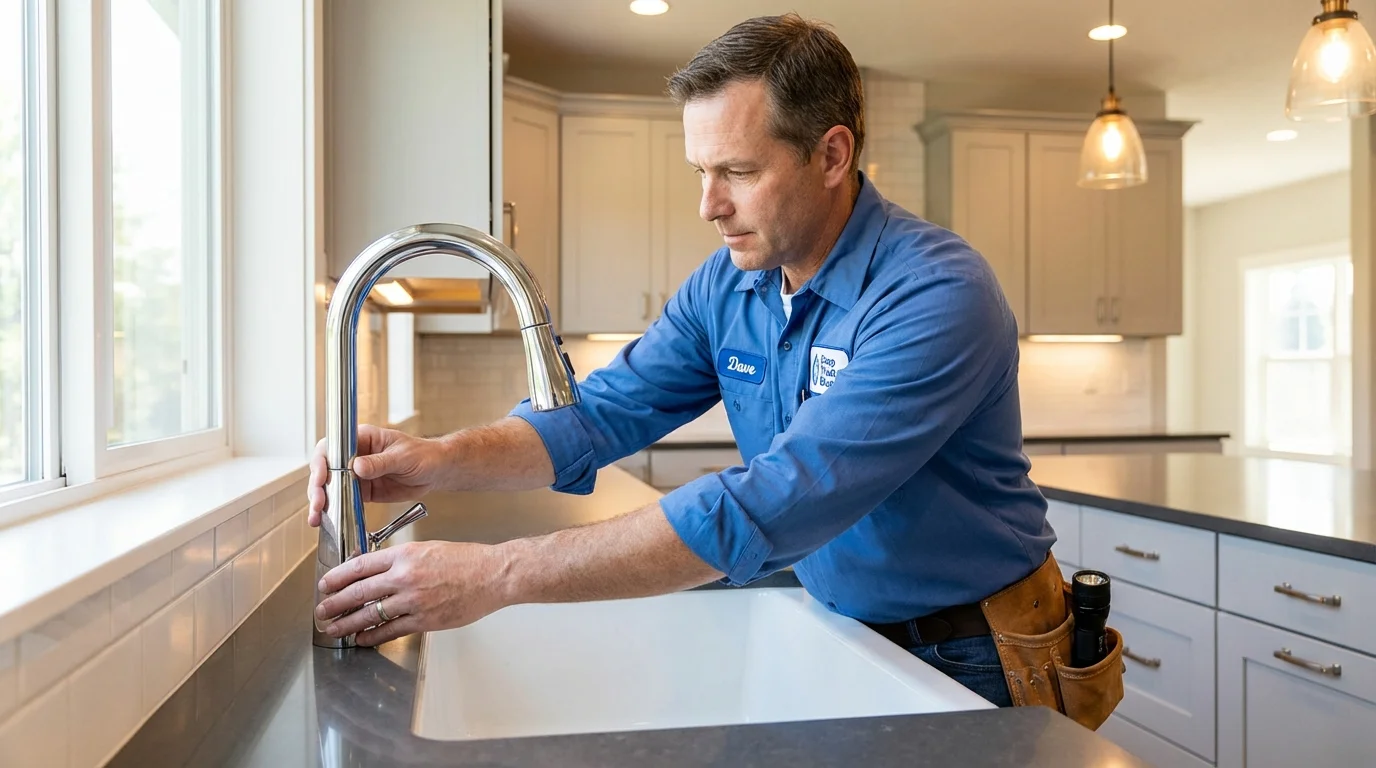 Kitchen faucet installation by Johns Plumbing LLC in West Haven